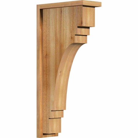 Ekena Millwork Pescadero Rough Sawn Corbel w/Backplate, Western Red Cedar, 6"W x 14"D x 30"H COR06X14X30PEC01RWR